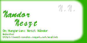 nandor neszt business card